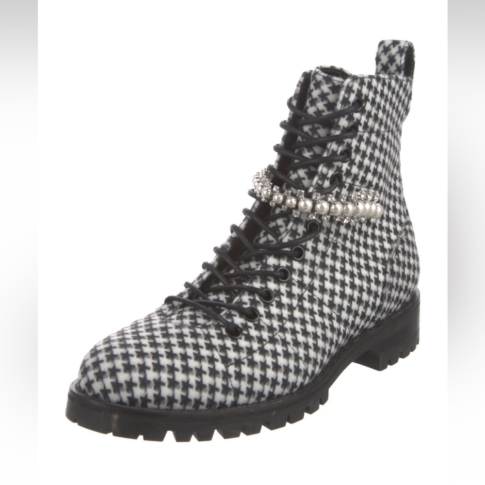 NEW WITHOUT TAGS Jimmy Choo Houndstooth Ankle Boots